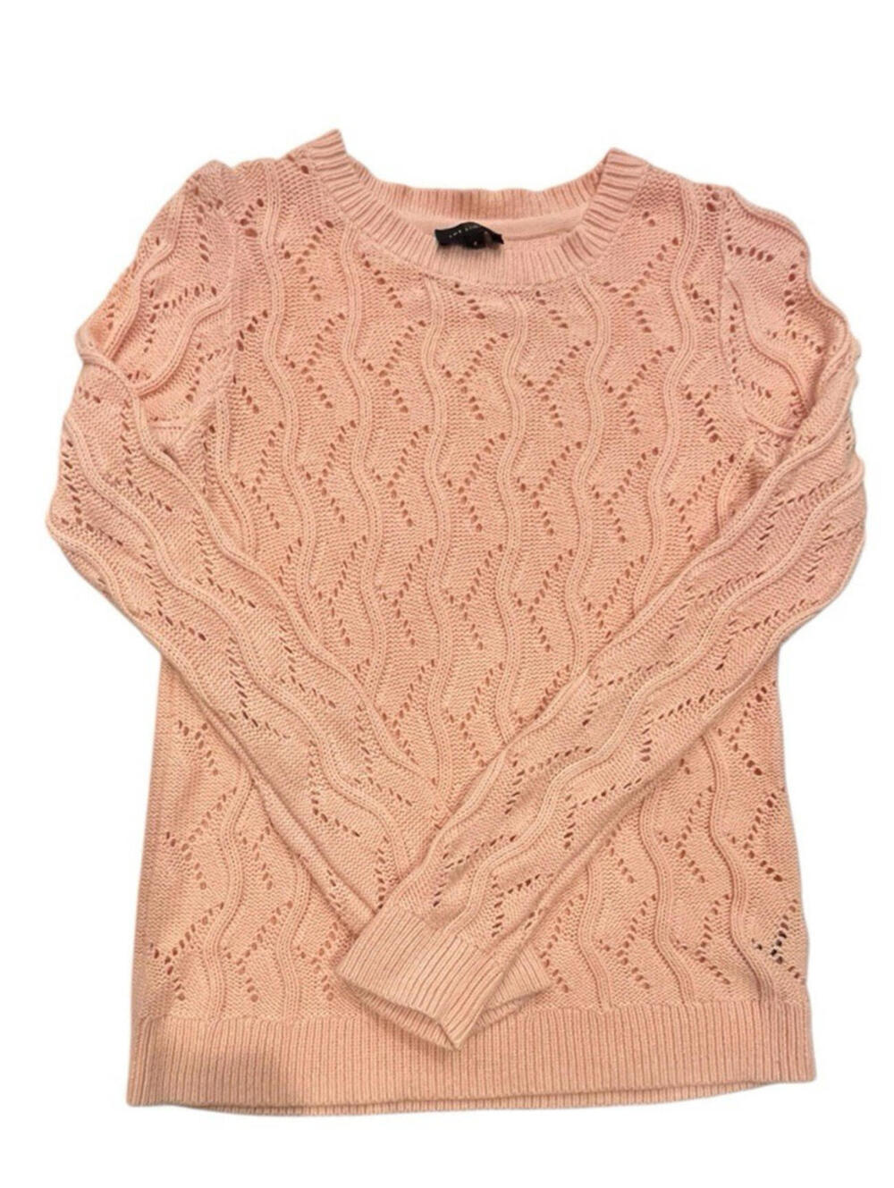 The Limited Sweater Peach loose open cable knit Womens Sz Small Lightweight